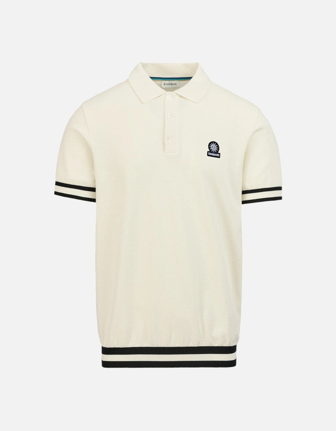 Stripe Hem Polo Shirt Ecru, 2 of 1