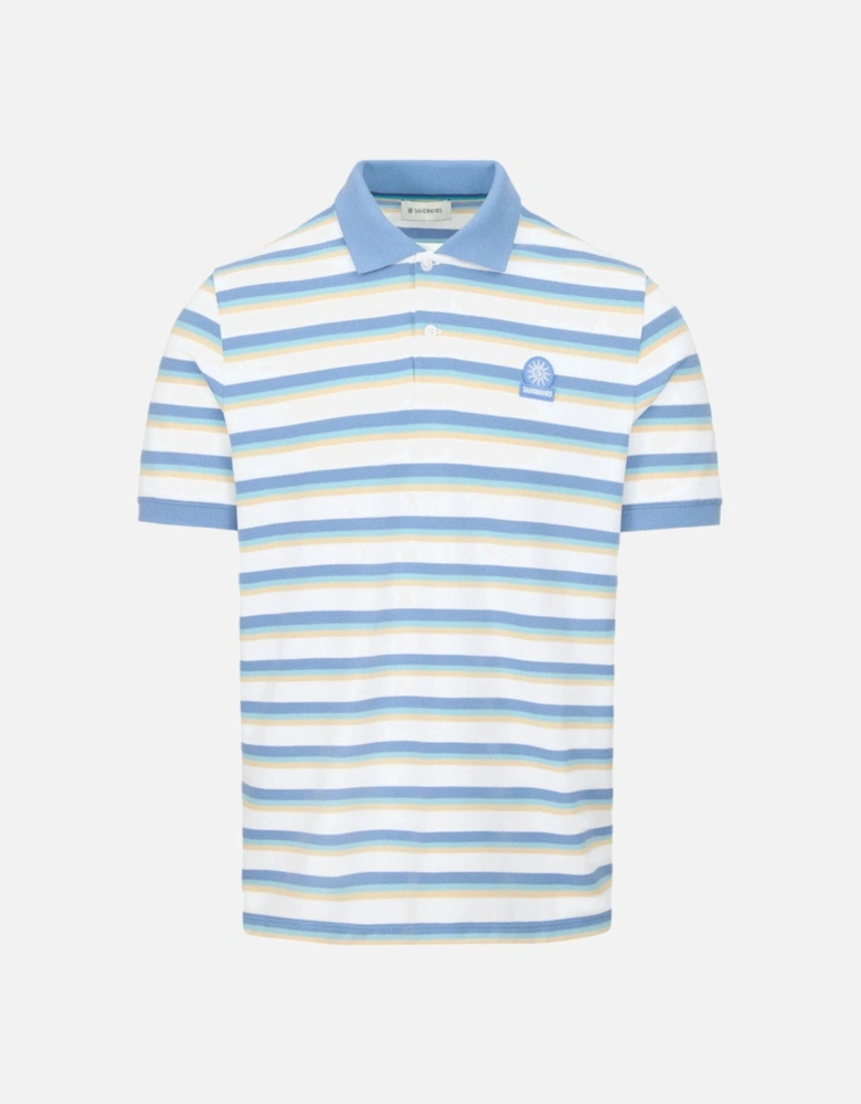 Tri-Colour Fade Stripe Polo Shirt Multi