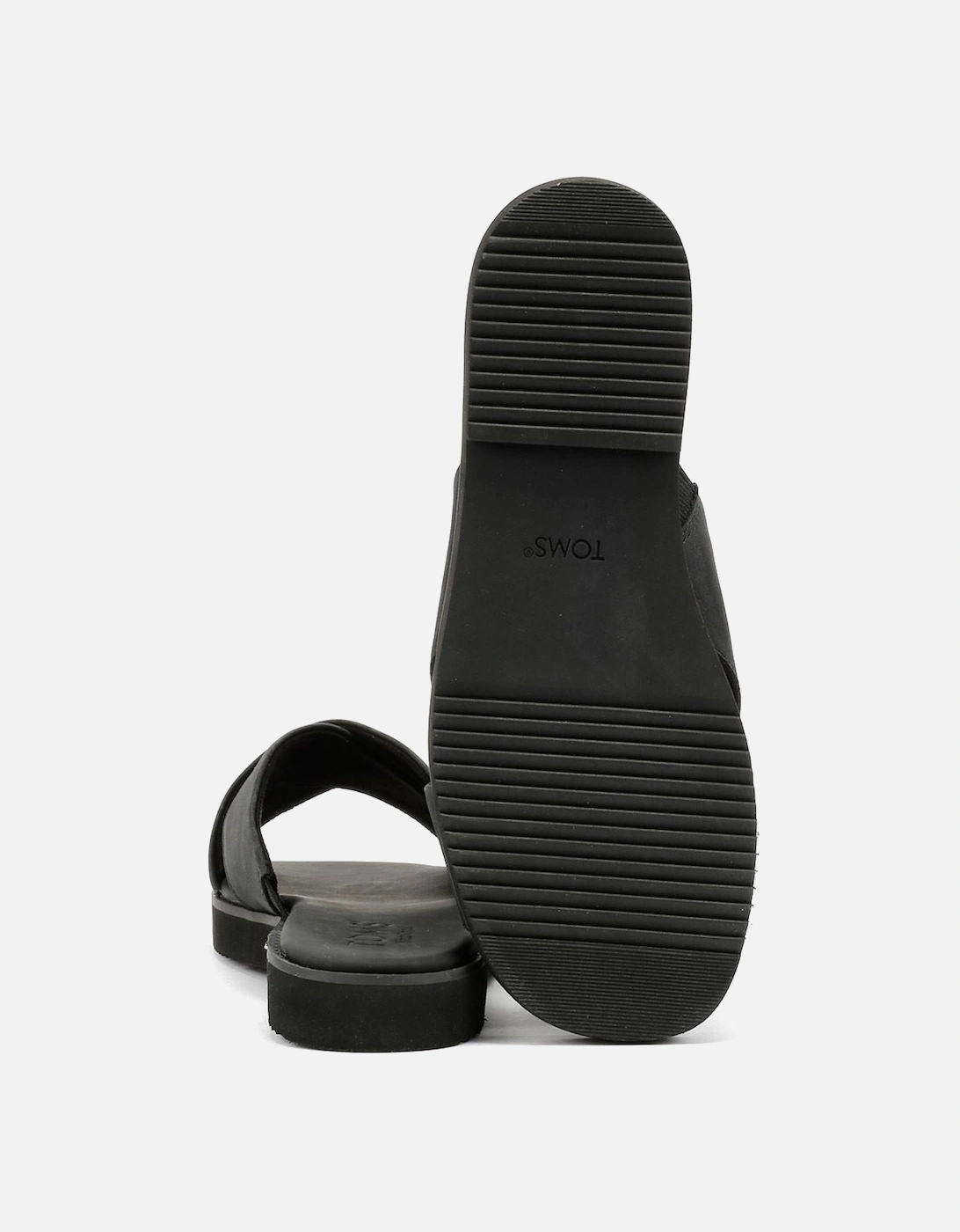 Mae Crossover Leather Women's Black Sandals