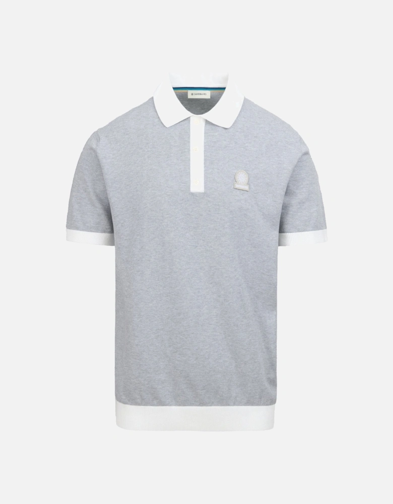3-Button Knitted Polo Gray
