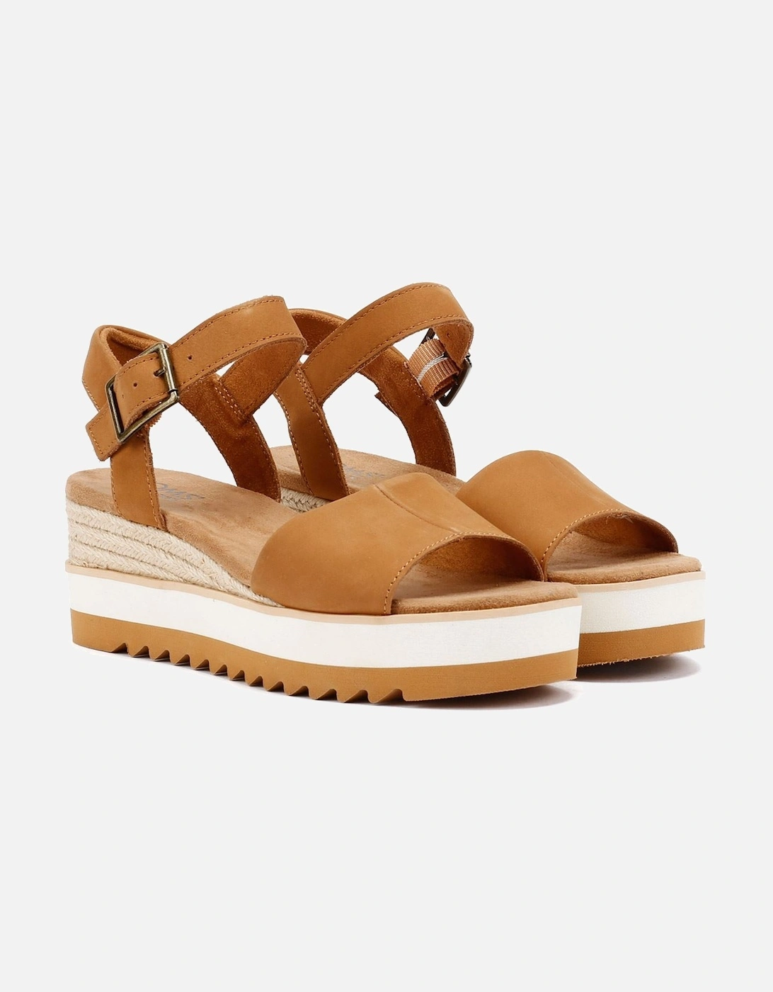 Women's TOMS Diana Leather Women's Tan Wedges - Brown - Size: 5