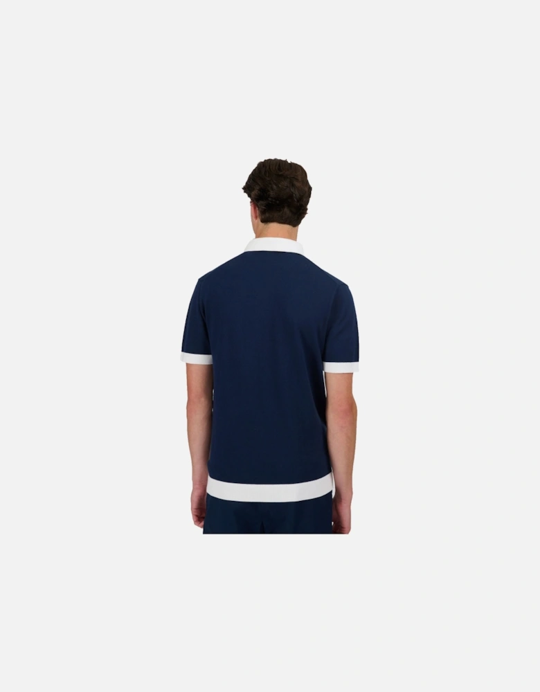 3-Button Knitted Polo Navy