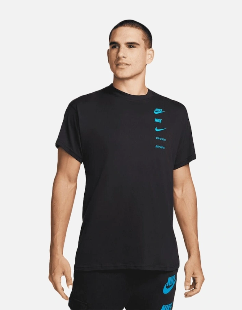 Sportswear Black Blue Men's T-Shirt