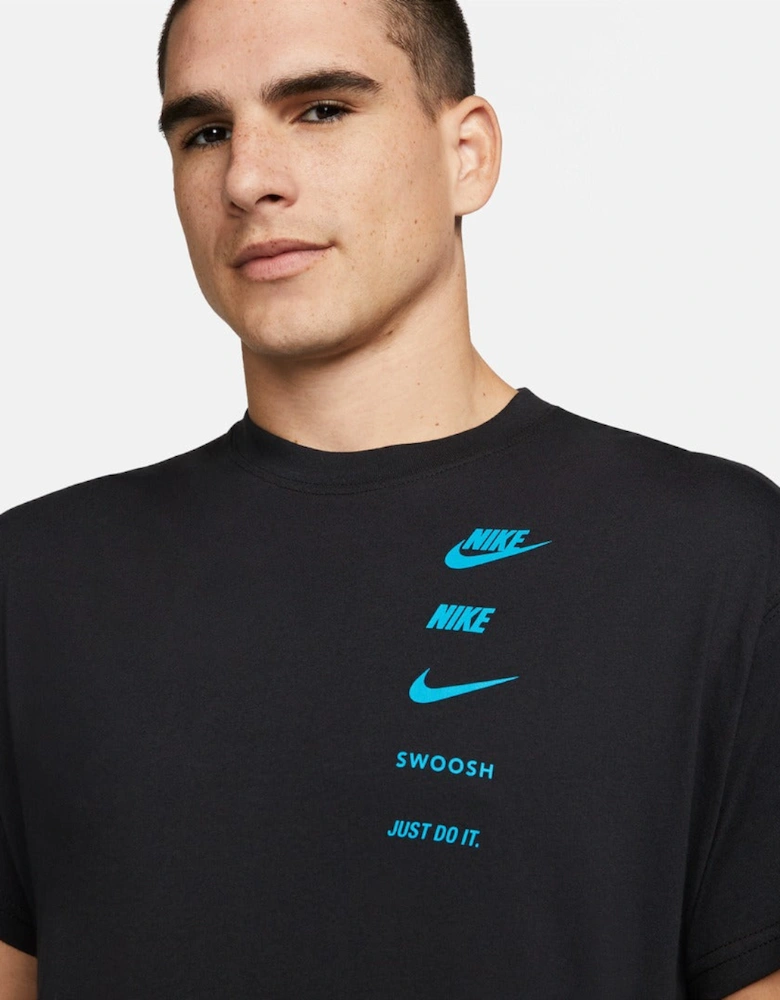 Sportswear Black Blue Men's T-Shirt