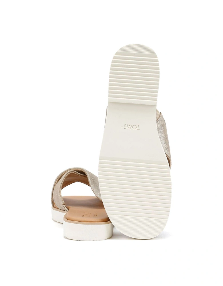 Mae Crossover Suede Women's Metallic Champagne Sandals