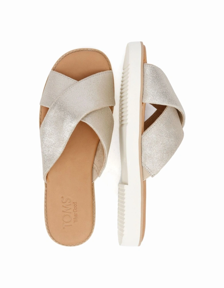 Mae Crossover Suede Women's Metallic Champagne Sandals