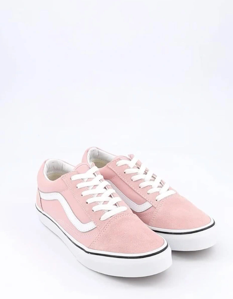 Junior Girls Old Skool Trainers - Pink/white