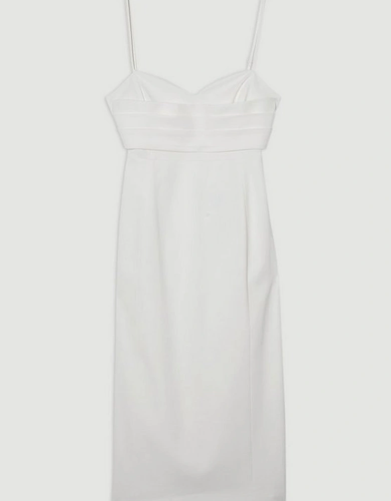 Polished Tailored Corset Detail Midi Dress