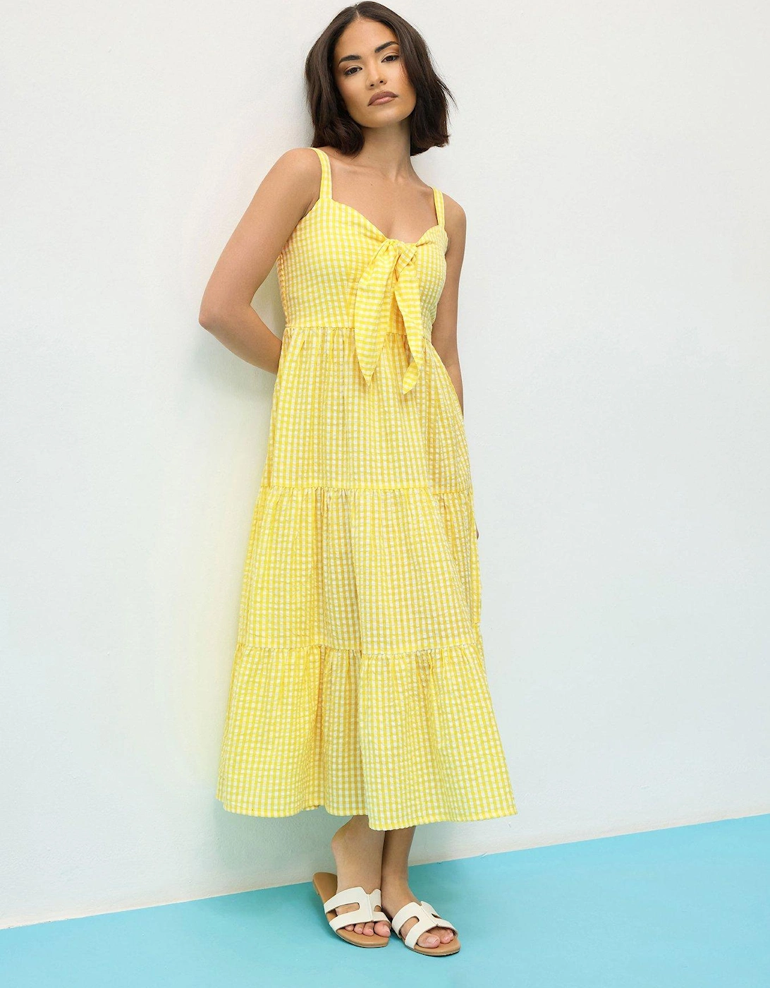 Petite Tie Front Maxi Dress - Yellow, 2 of 1