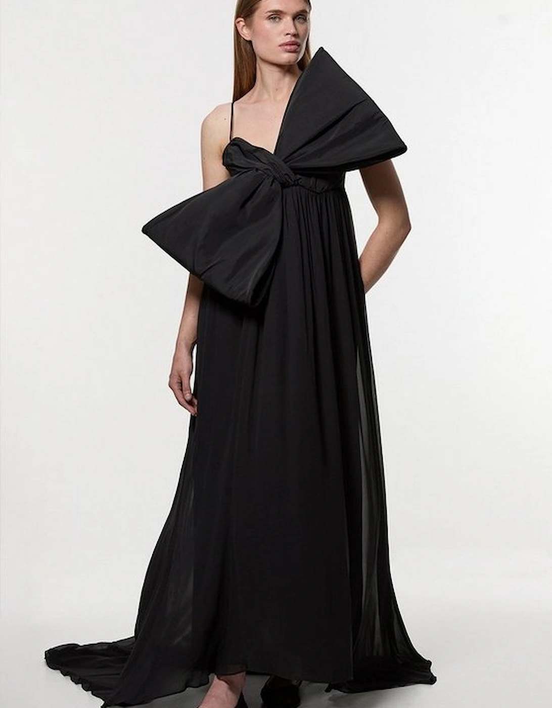 Tall Taffeta Bow Detail Woven Maxi Dress, 5 of 4