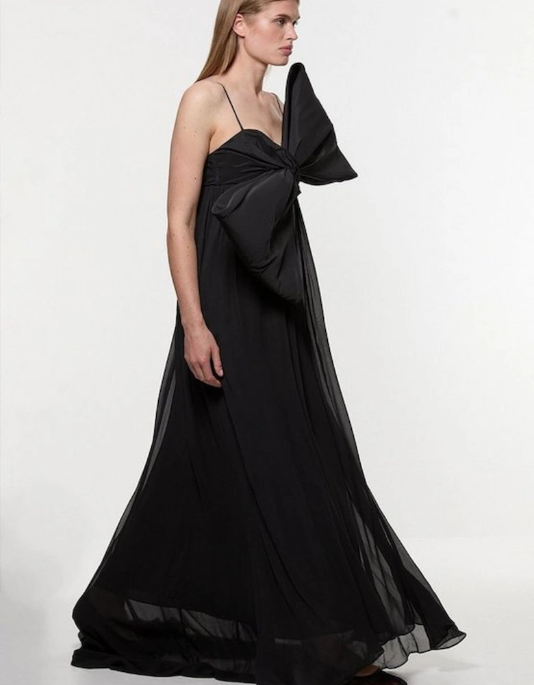 Tall Taffeta Bow Detail Woven Maxi Dress