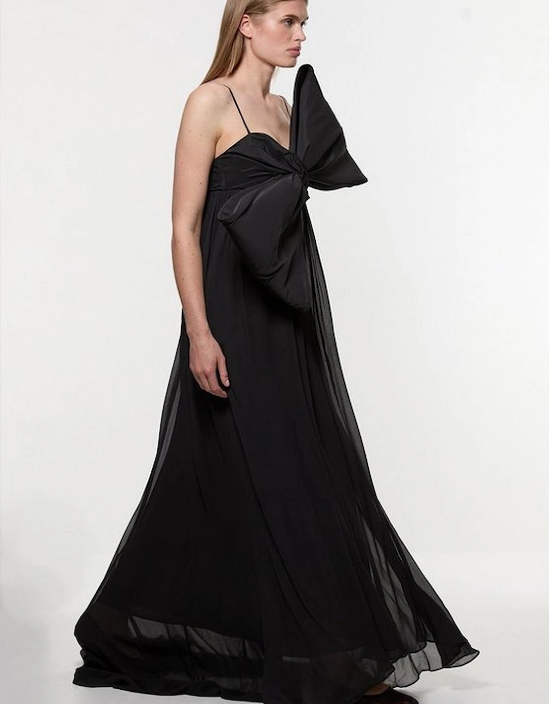 Tall Taffeta Bow Detail Woven Maxi Dress