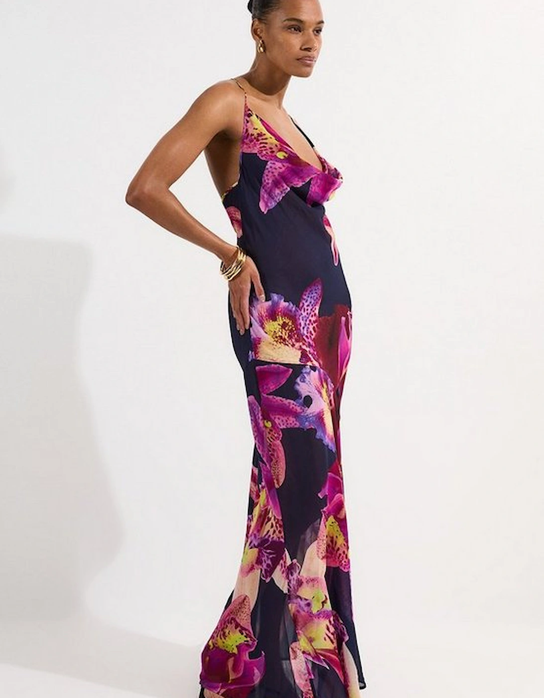 Beach Viscose Georgette Photographic Floral Beach Slip Dress, 2 of 1