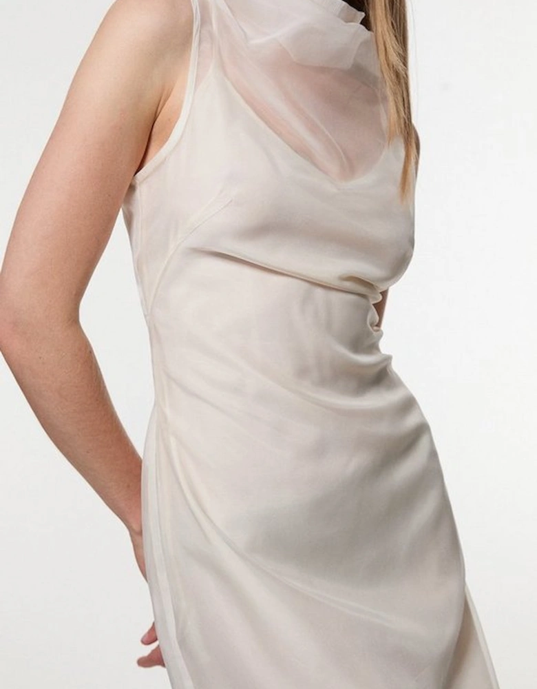 Digital Ophelia Organdie High Neck Maxi Dress