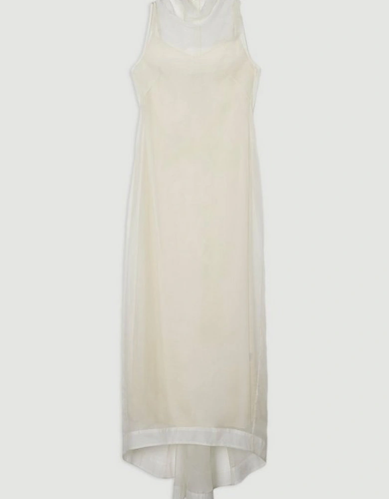 Digital Ophelia Organdie High Neck Maxi Dress