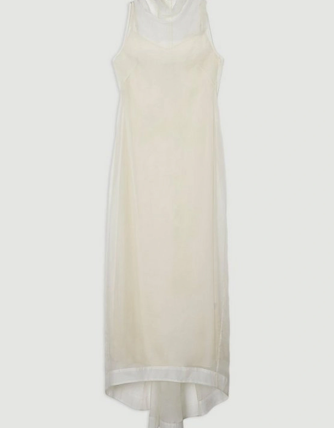 Digital Ophelia Organdie High Neck Maxi Dress