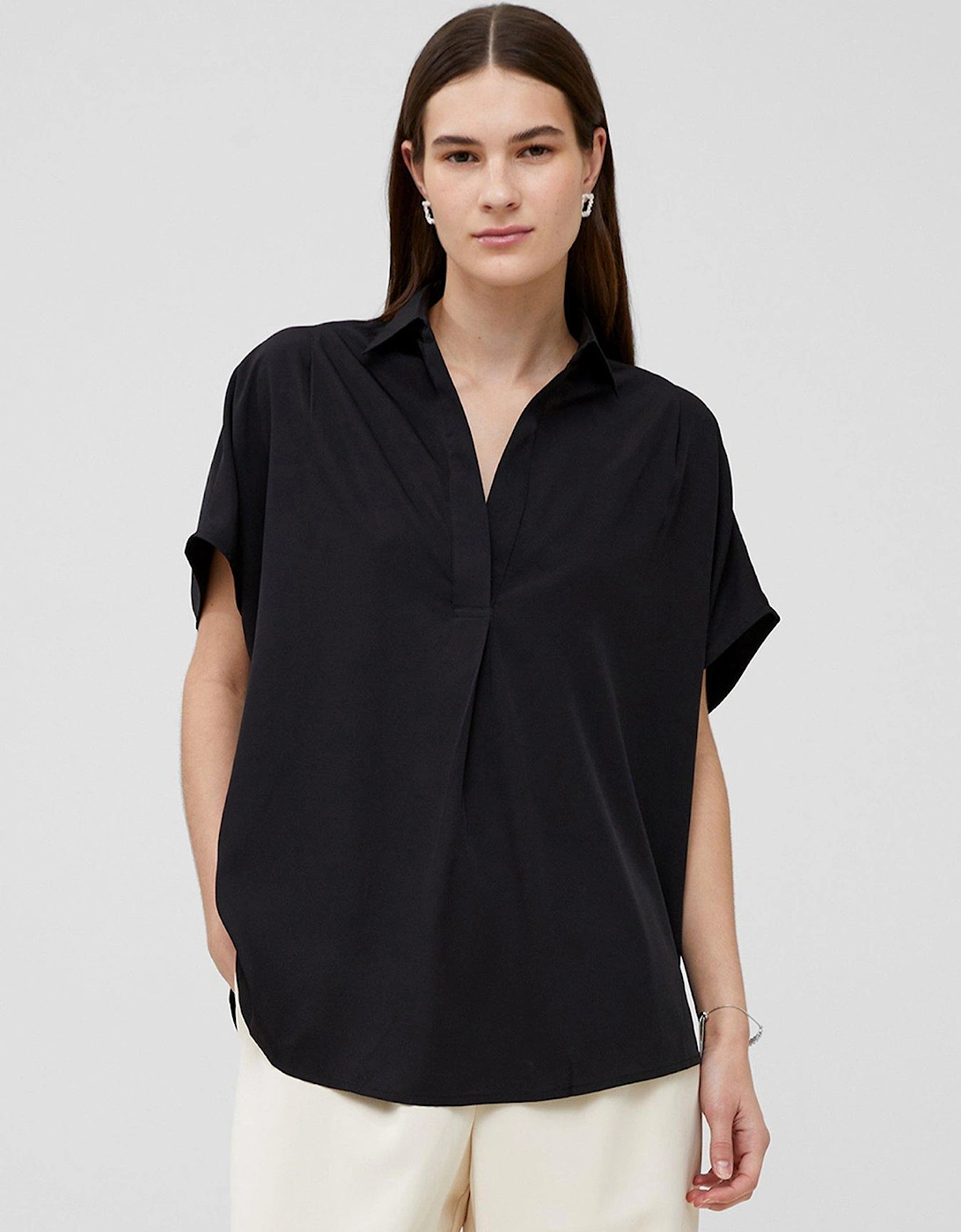 Crepe Oversized Short Sleeve Pullover Shirt, 2 of 1