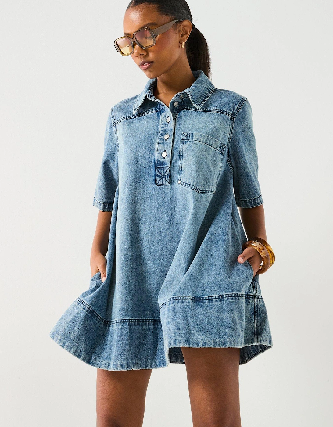 Remino Denim Mini Dress, 2 of 1