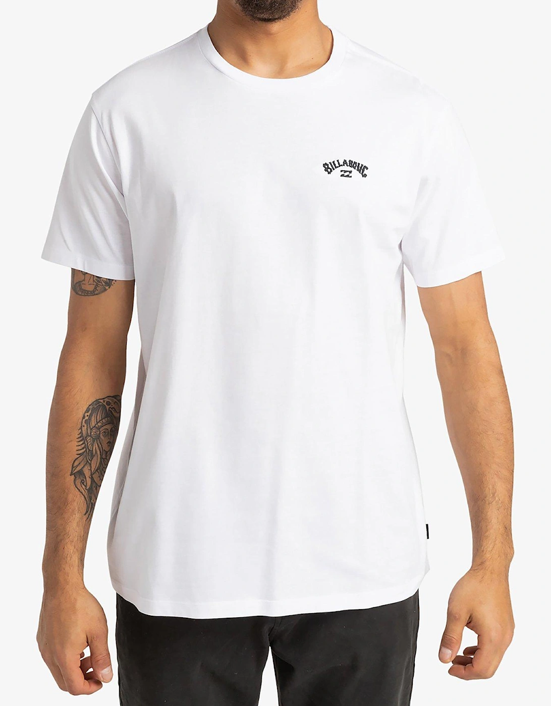 Mens Arch Crew Short Sleeve Tops - White, 2 of 1
