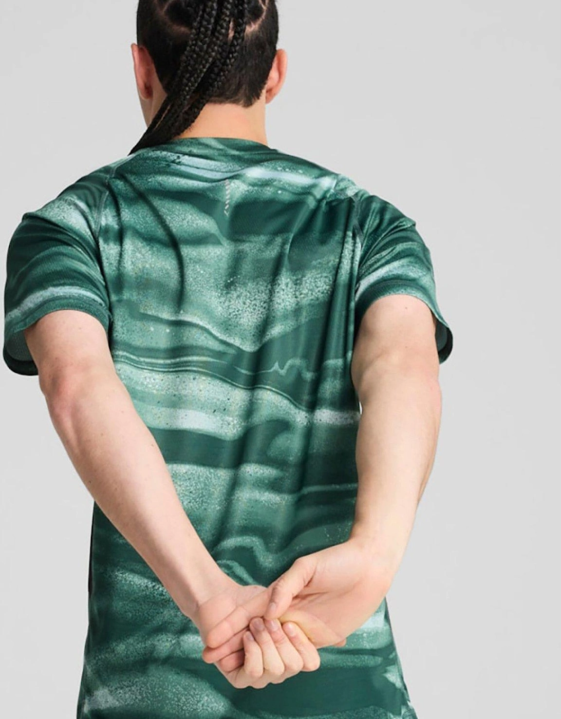 Mens Running Velocity Printed T-Shirt - Green
