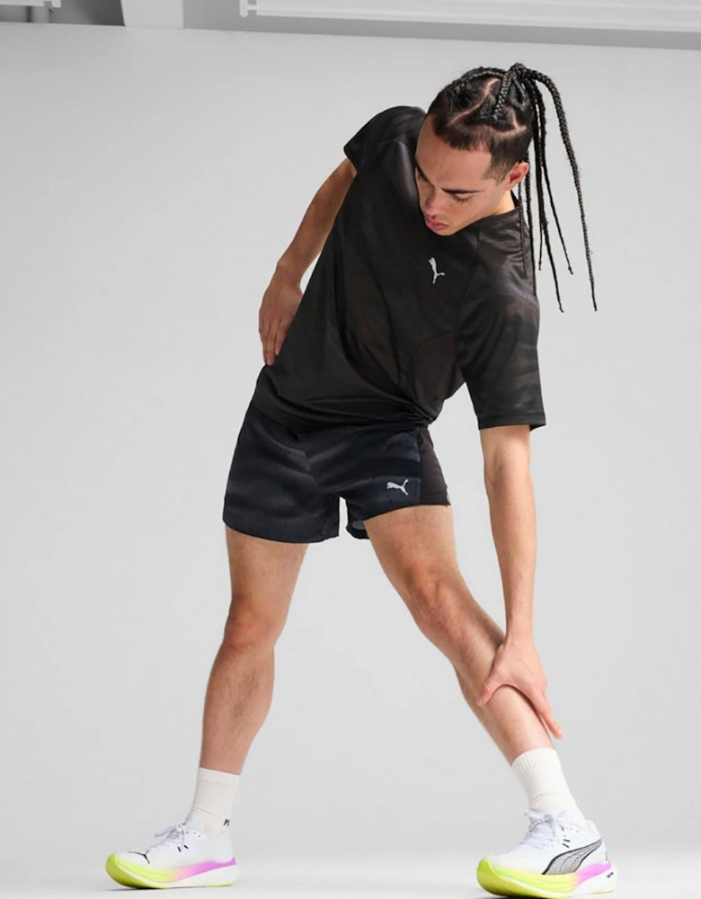 Mens Running Velocity Printed T-Shirt - Black