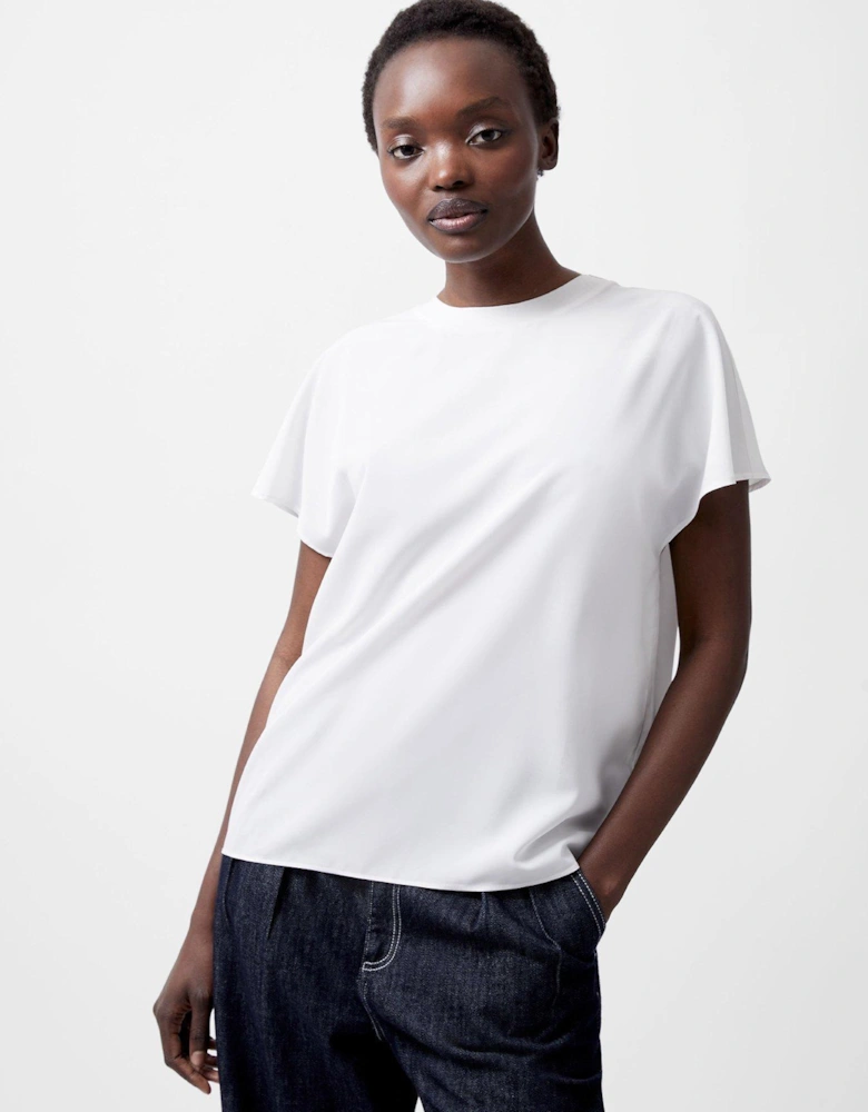 Crew Neck Short Sleeve Crepe T-shirt
