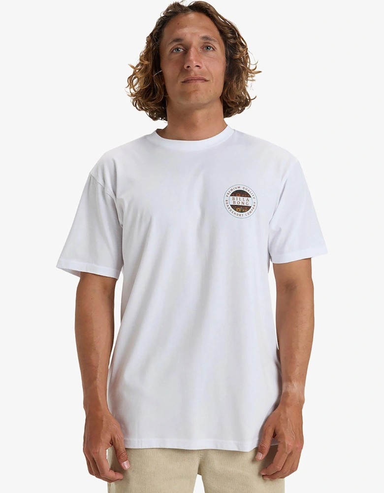 Mens Rotor Fill Short Sleeve Tops - White