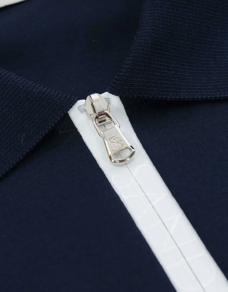 Silicone Zip Polo Navy