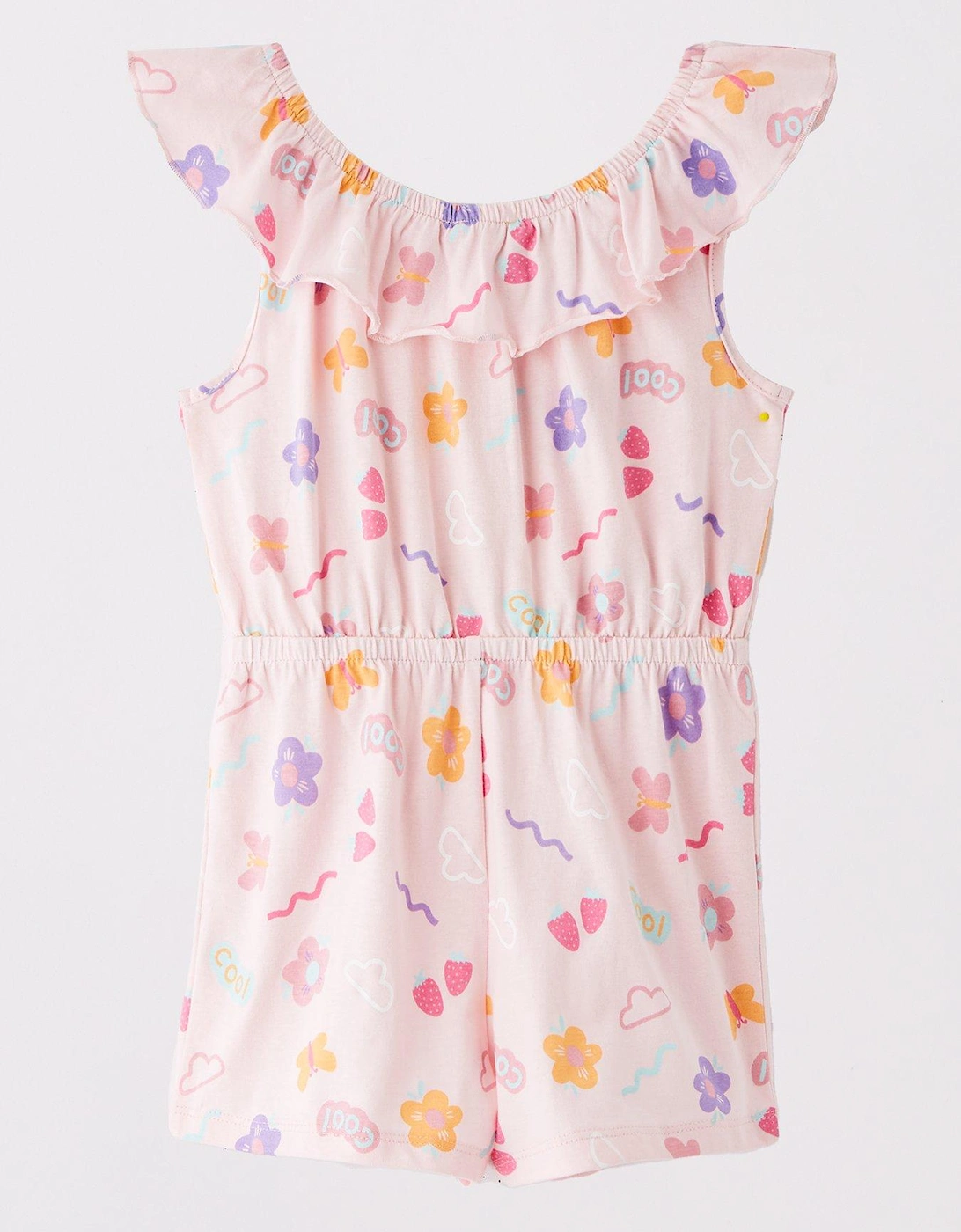 Girls 2 Pack Butterfly And Floral Printed Playsuits