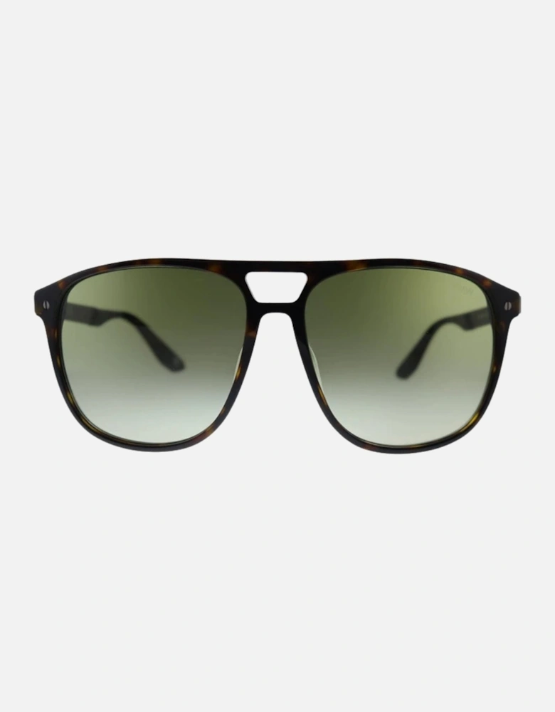 Dark Havana Brown Frame Gradient Green Lens Sunglasses