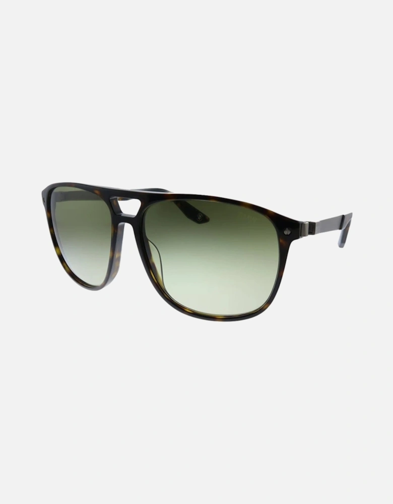 Dark Havana Brown Frame Gradient Green Lens Sunglasses