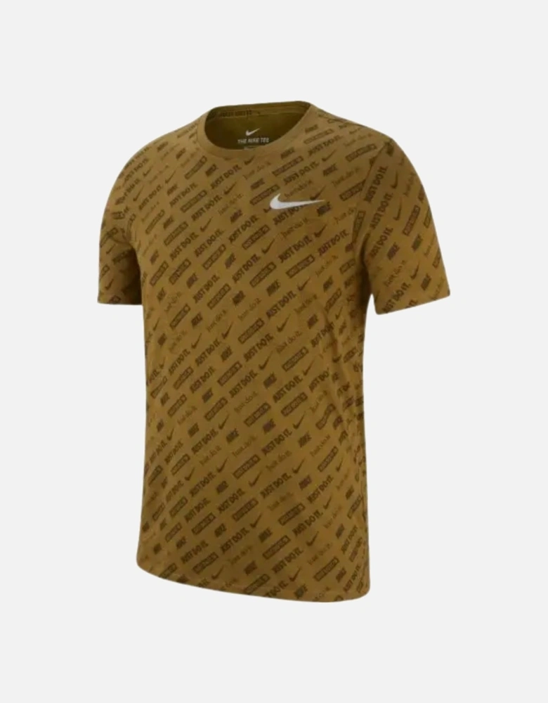 Dri-Fit Khaki Green All-Over Logo T-Shirt