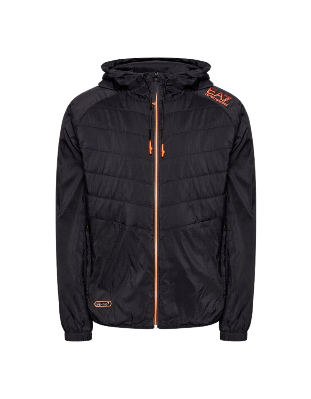 Emporio Armani Men's Black Ea7 Lightweight Hooded Bomber Jacket - : 38/Regular M