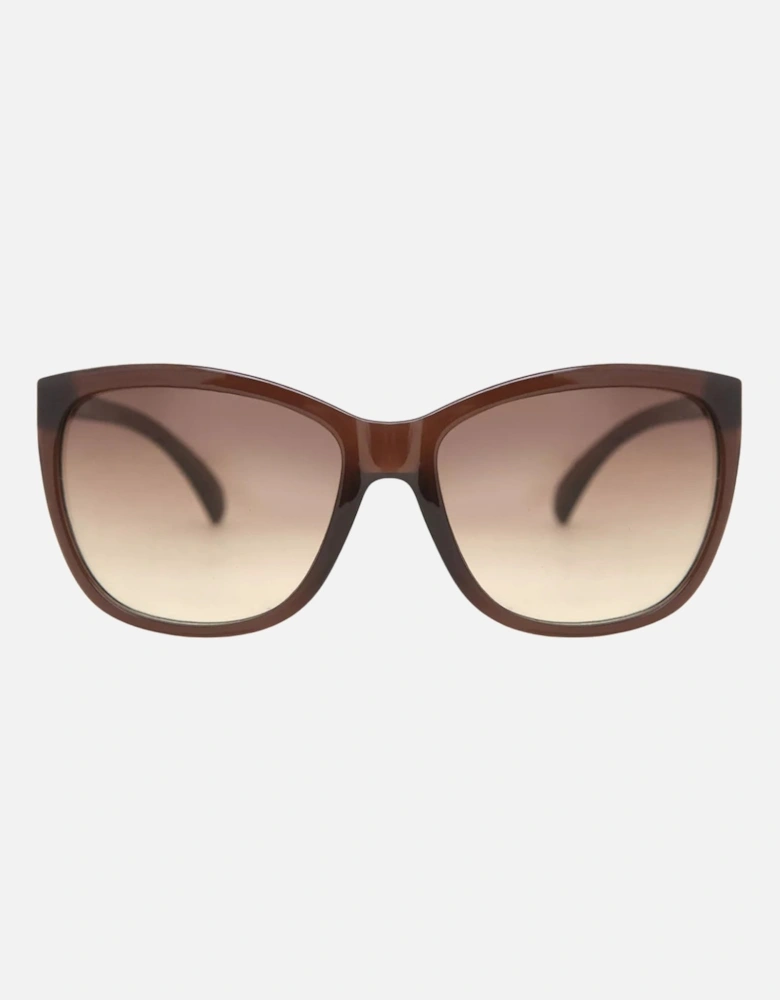 Milky Brown Frame Brown Gradient Lensed Sunglasses