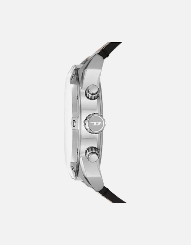Brown Leather Strap Silver Watch