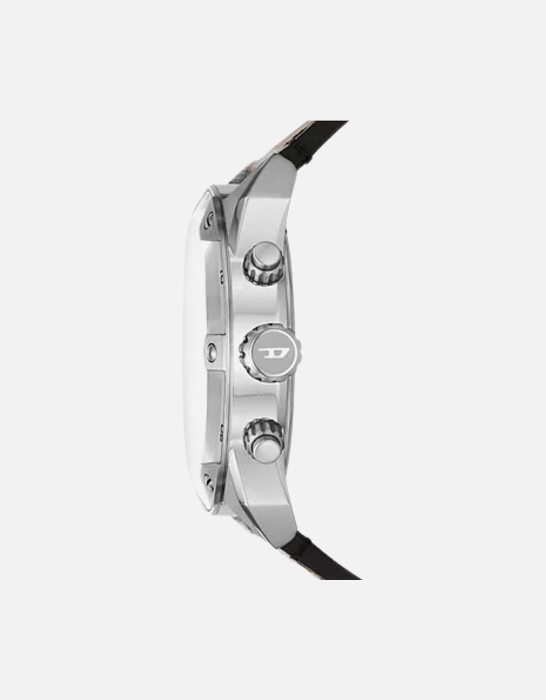 Brown Leather Strap Silver Watch
