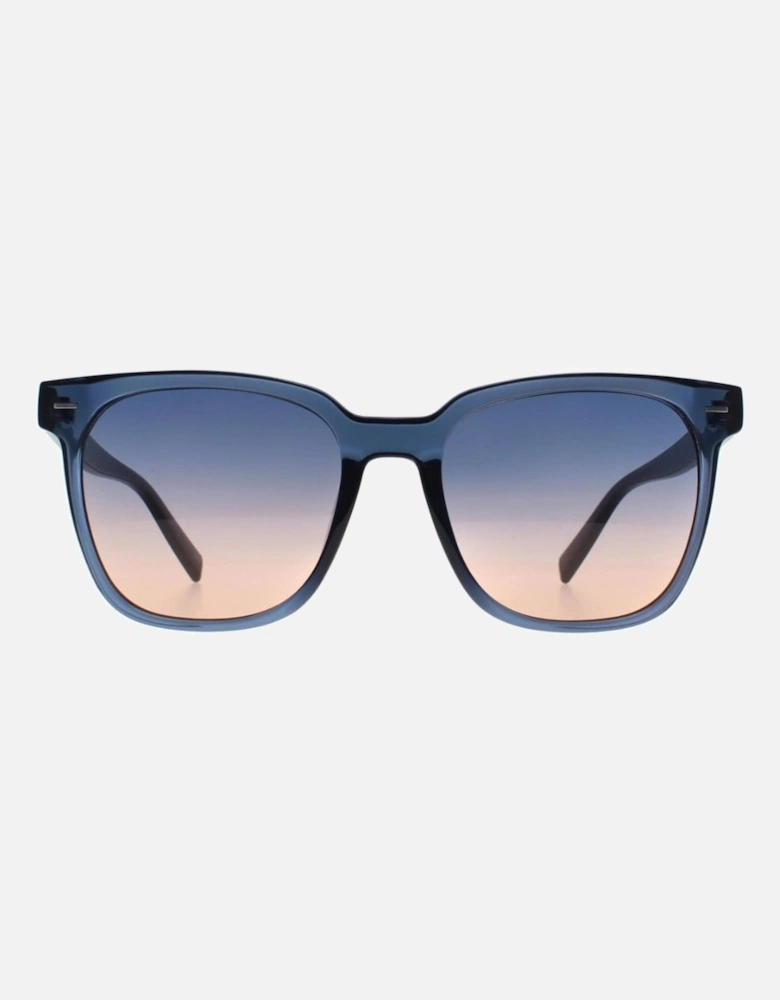 Crystal Navy Frame Navy Peach Gradient Lensed Sunglasses