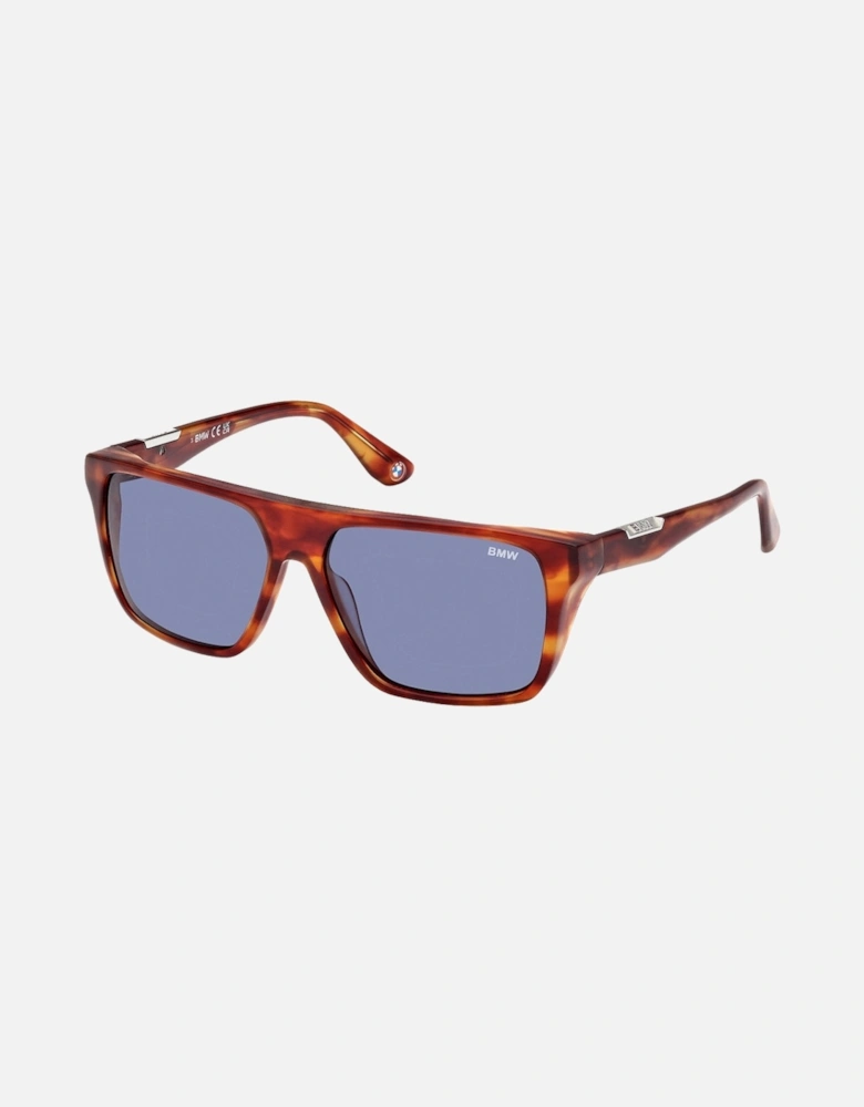 Red Havana Framed Blue Lensed Sunglasses