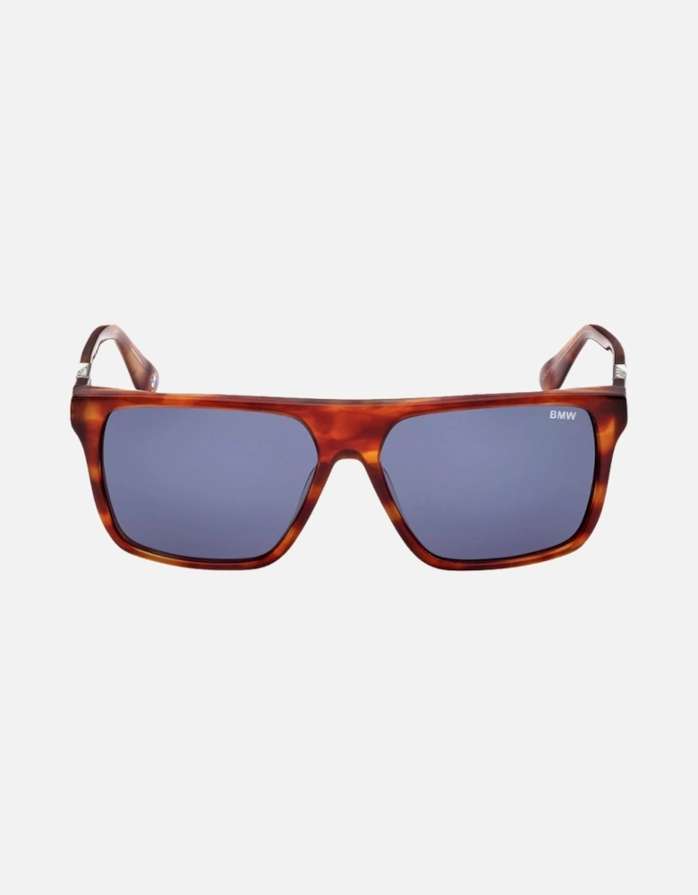 Red Havana Framed Blue Lensed Sunglasses