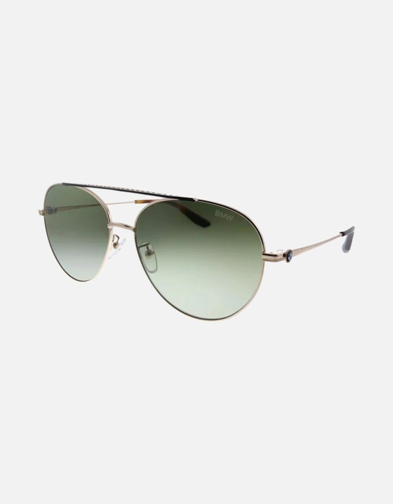 Shiny Rose Gold Framed Gradient Green Lensed Sunglasses