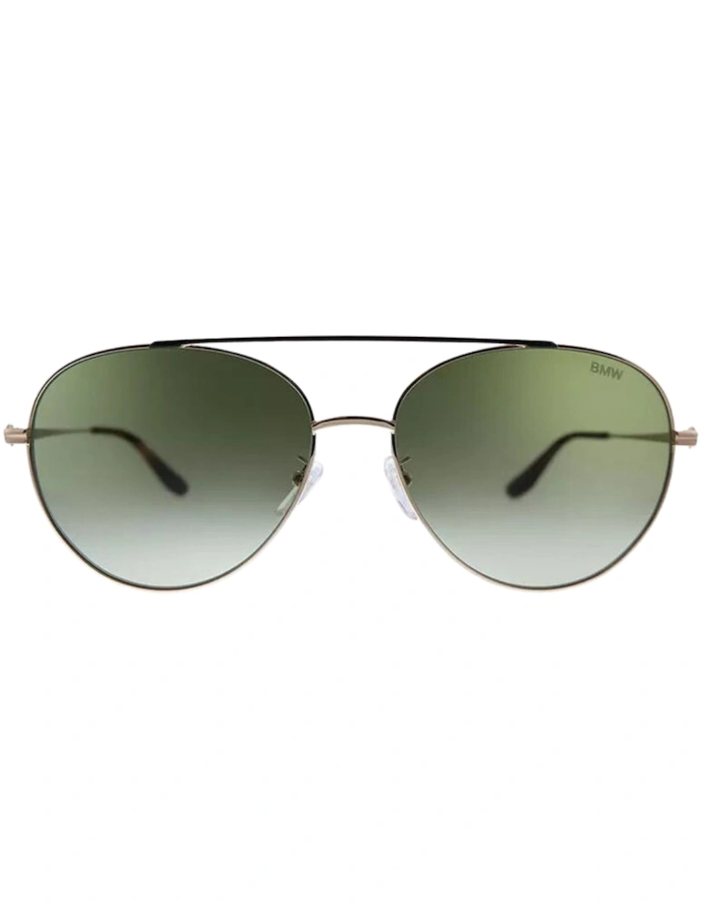 Shiny Rose Gold Framed Gradient Green Lensed Sunglasses