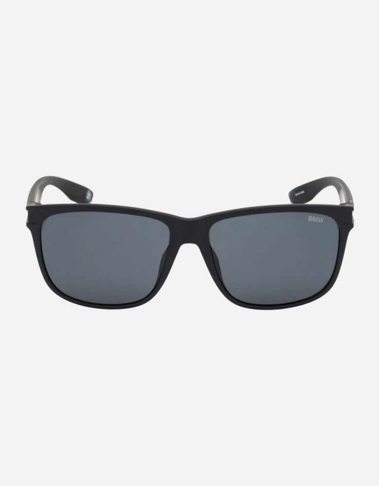 Matte Black Framed Smoke Polarised Lensed Sunglasses