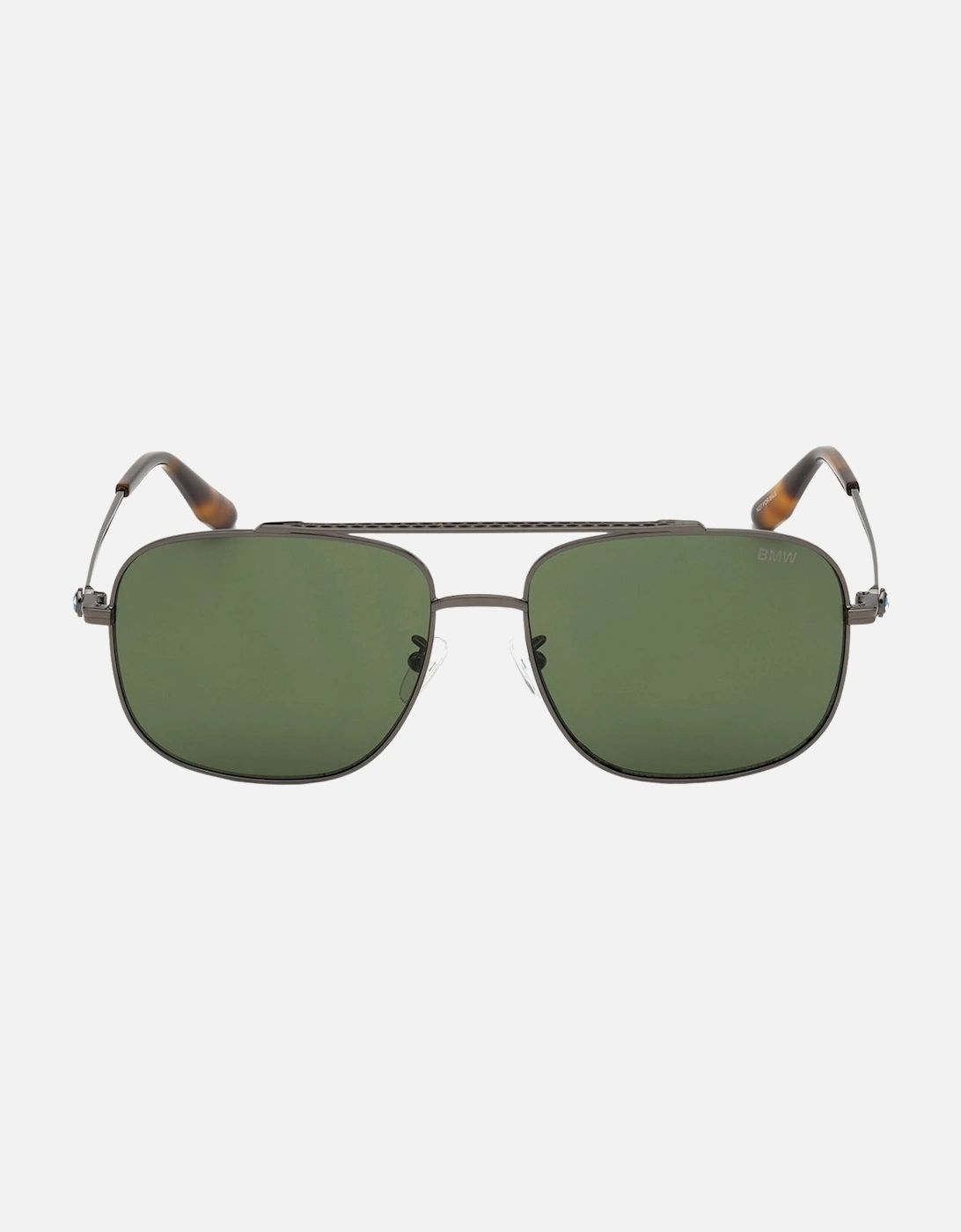 Shiny Gunmetal Framed Green Lensed Sunglasses, 3 of 2