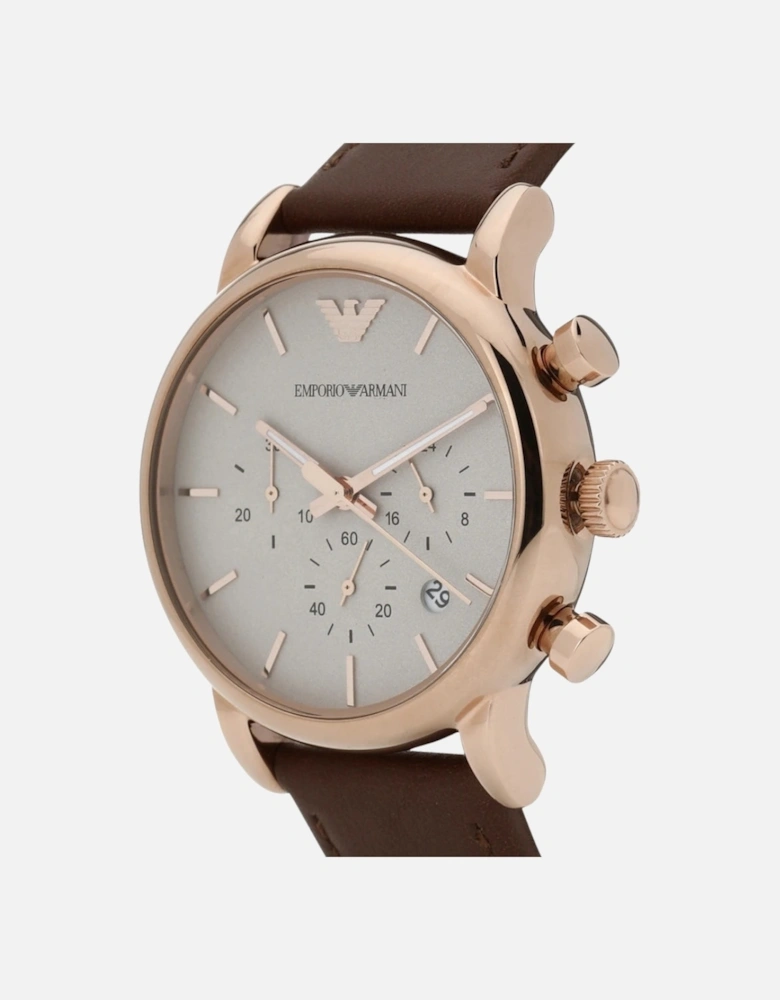 Emporio Armani Brown Strap Rose Gold Watch