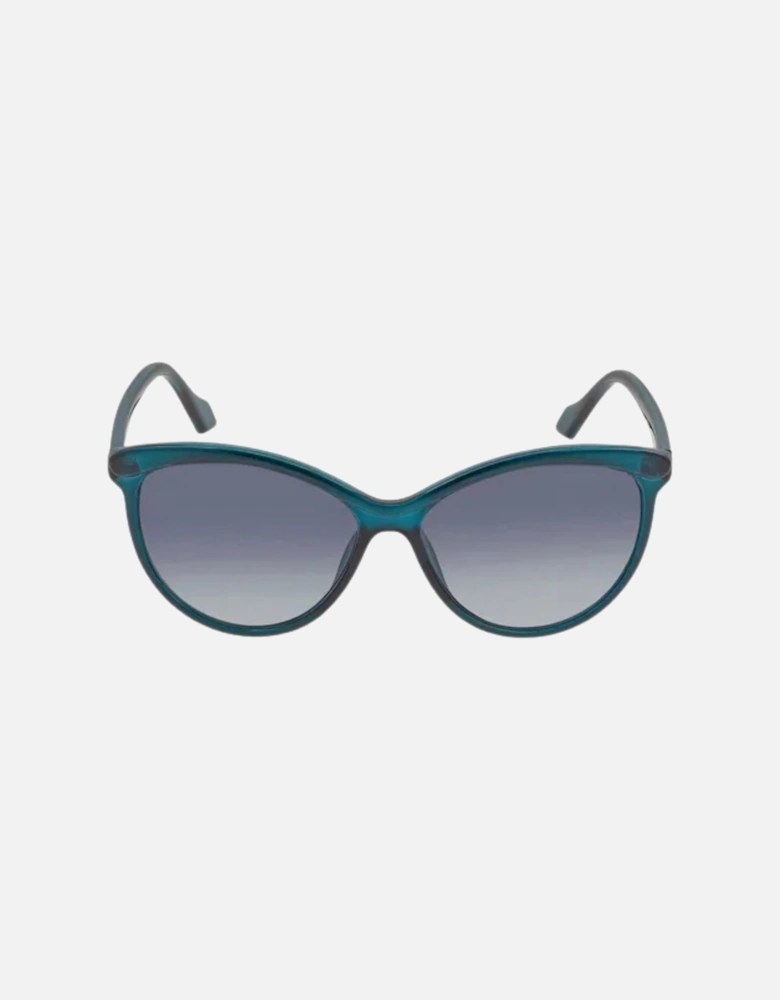 Crystal Teal Framed Grey Gradient Lensed Sunglasses