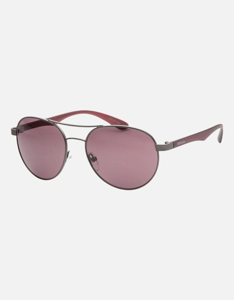 Pink Lensed Matte Gunmetal Grey Framed Sunglasses