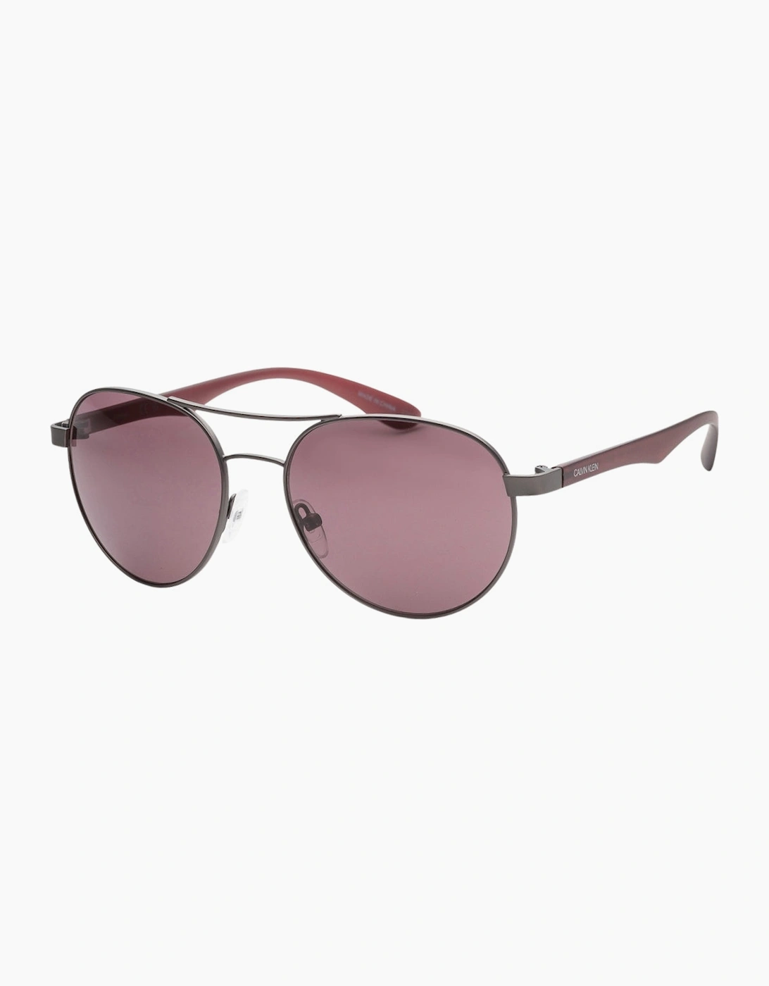 Calvin Klein Women's Pink/Grey Lensed Matte Gunmetal Framed Sunglasses - Size: One Size