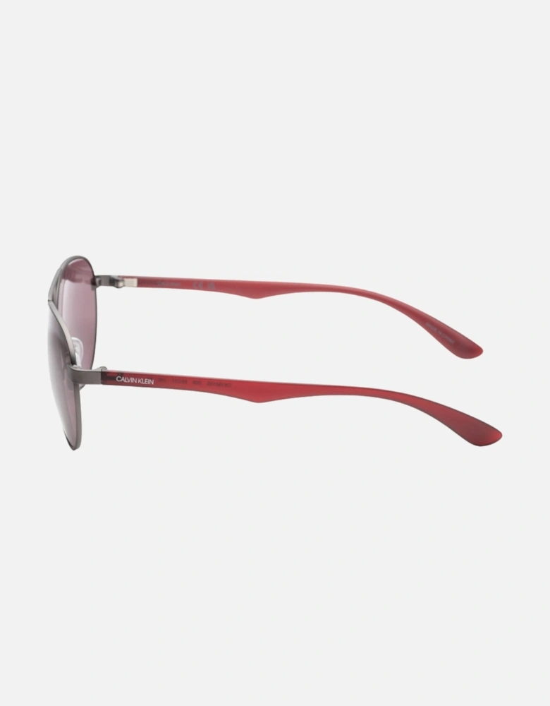 Pink Lensed Matte Gunmetal Grey Framed Sunglasses