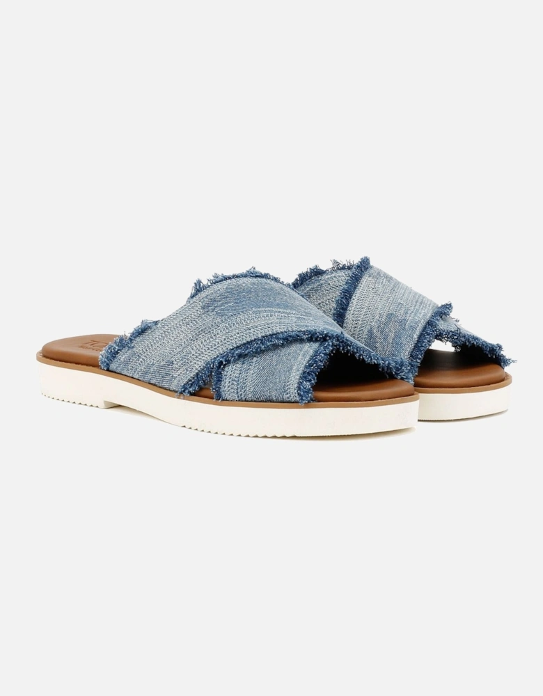 Mae Crossover Denim Women's Fray Dark Sky Sandals