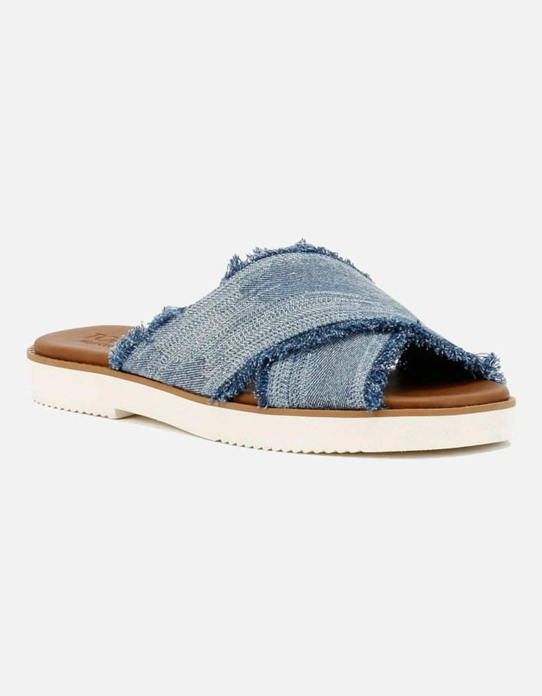Mae Crossover Denim Women's Fray Dark Sky Sandals